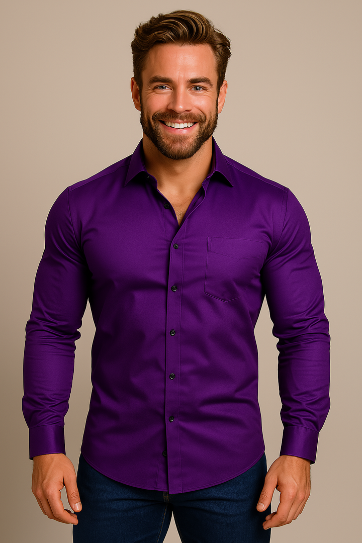 Soft fabric texture of a men's spring tailored shirt, designed for smart casual comfort & everyday.