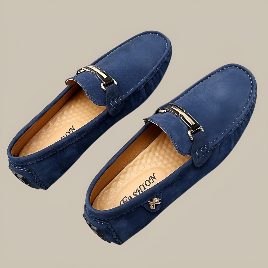 Elegant men's slip-on suede loafers. Premium casual & formal moccasin footwear for modern style.