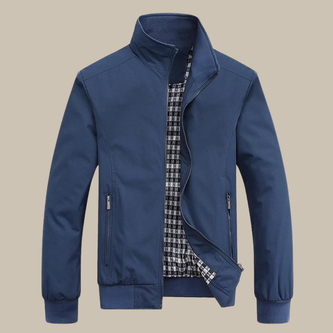 Windproof men's travel jacket, a stylish and lightweight summer outerwear perfect for outdoor adventures.