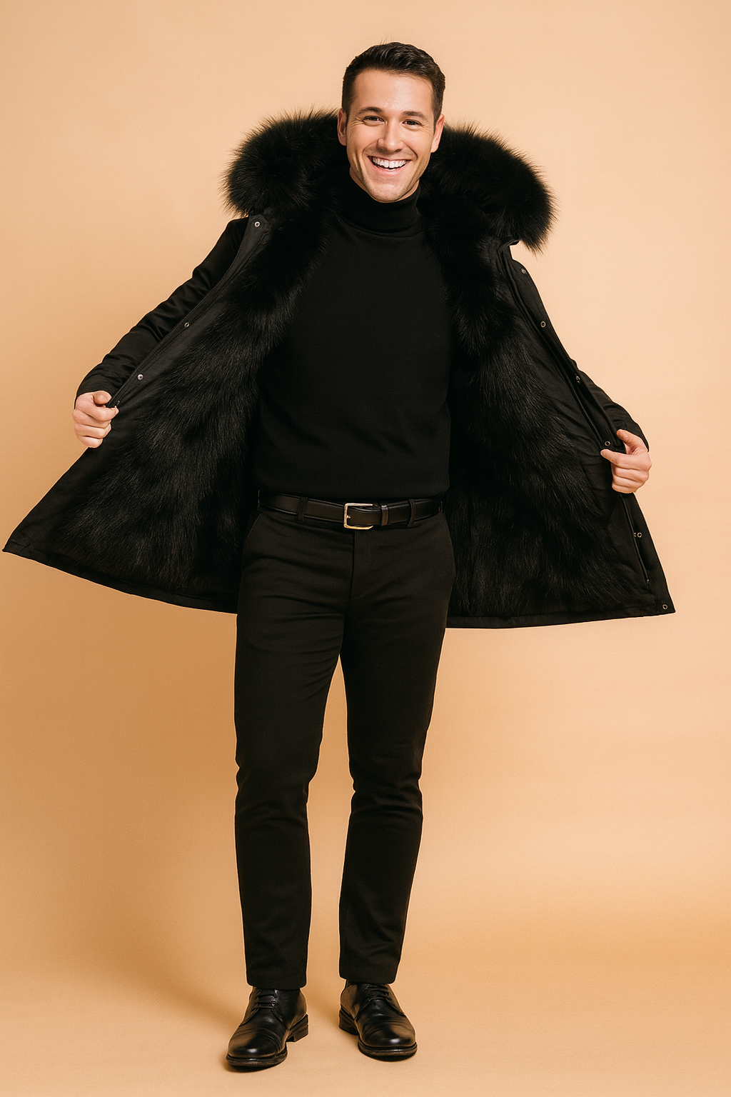 Versatile men's cold weather parka, an insulated hooded jacket for winter fashion and outdoor adventures.