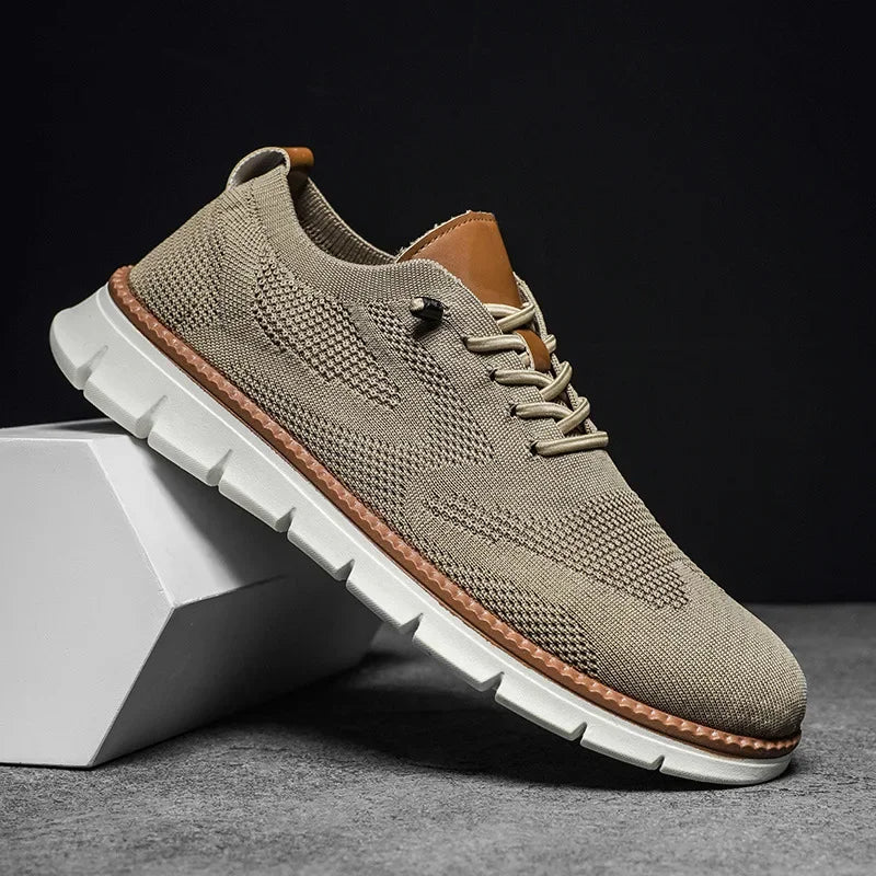 Men's summer breathable trainers with modern chunky sole, perfect for casual wear.