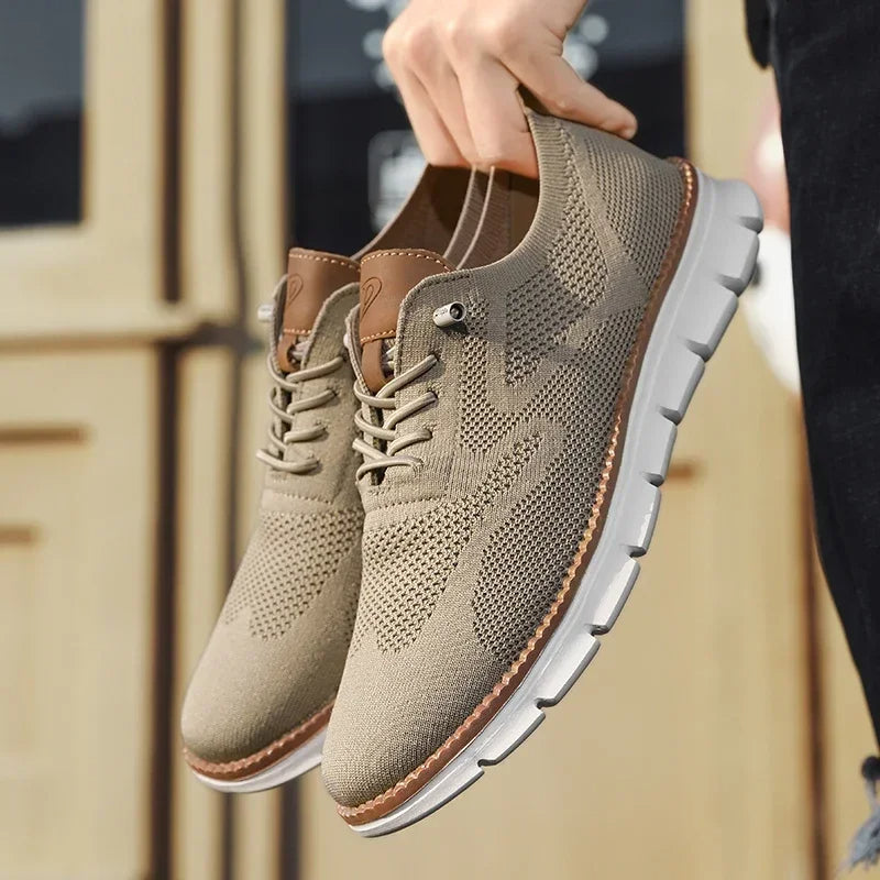 Chunky sole men's trainers, breathable and lightweight, perfect for summer casual outfits.
