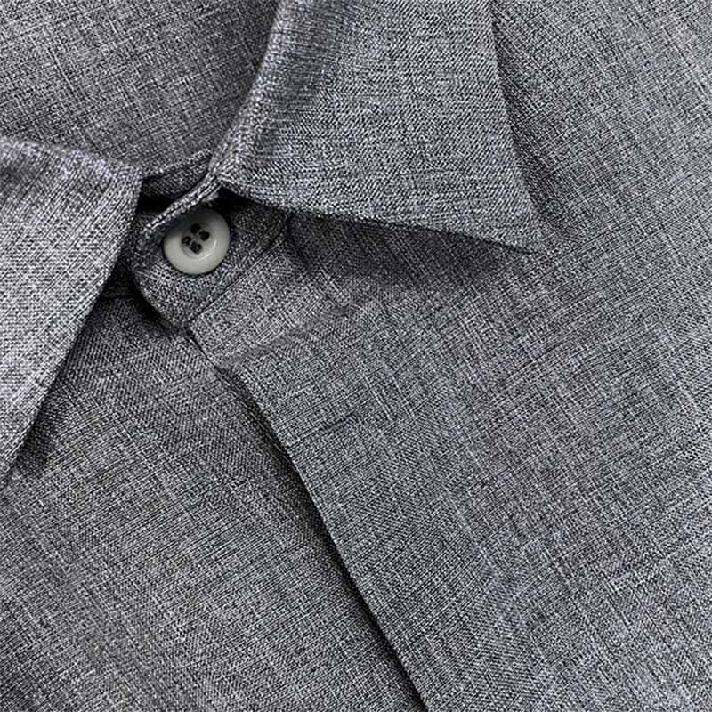 Smart casual men's summer shirt, short sleeve, button front, with a stylish lapel collar.