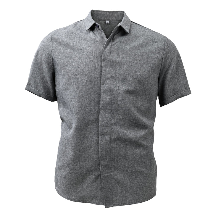 Everyday men's short sleeve button front shirt, perfect for summer, offering both style and comfort.