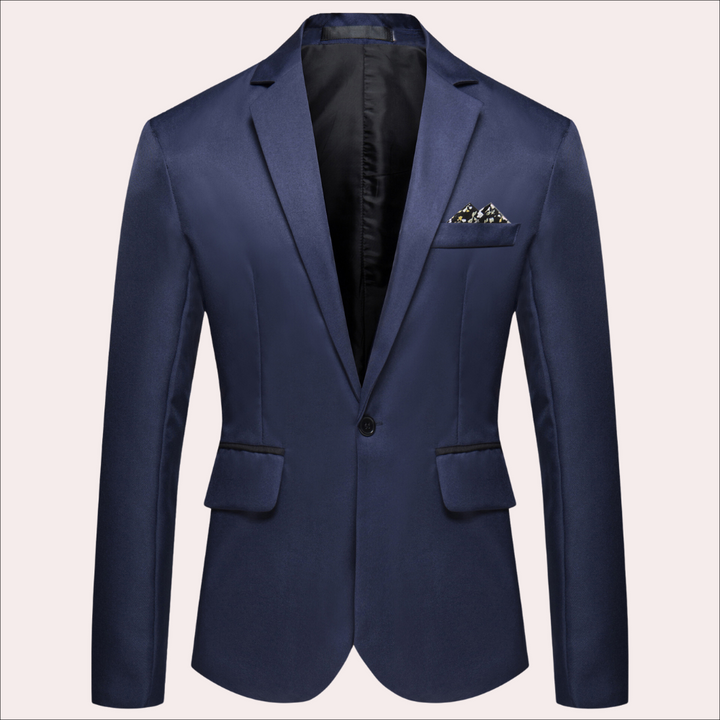 Sharp men's tailored fit single-breasted suit jacket for a sophisticated & professional business attire. Event fashion.