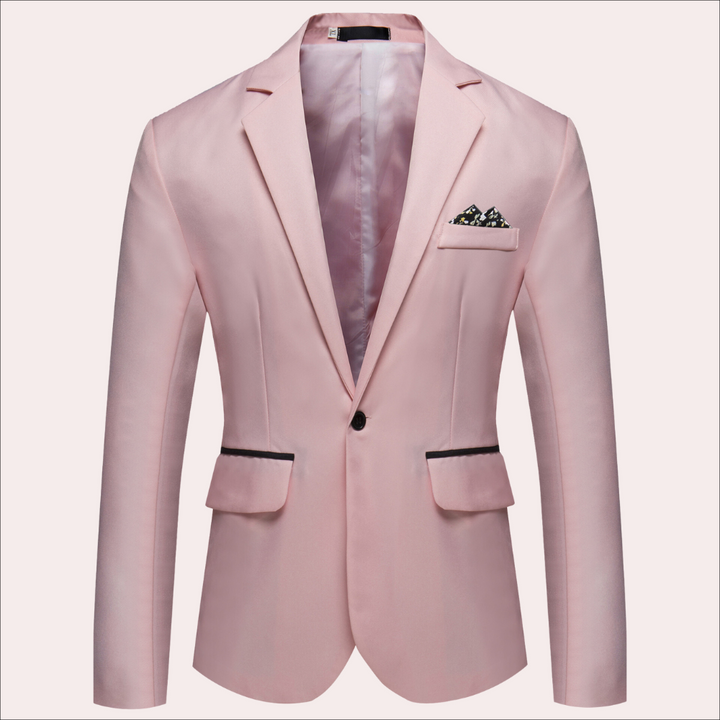 Elegant men's single-breasted blazer, ideal for event fashion & formal wear. Classic tailored fit suit jacket for men.