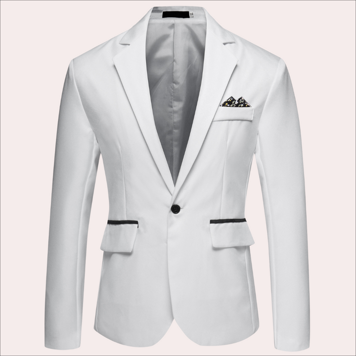 Versatile men's tailored single-breasted blazer, perfect for professional business, formal events, and sharp style.