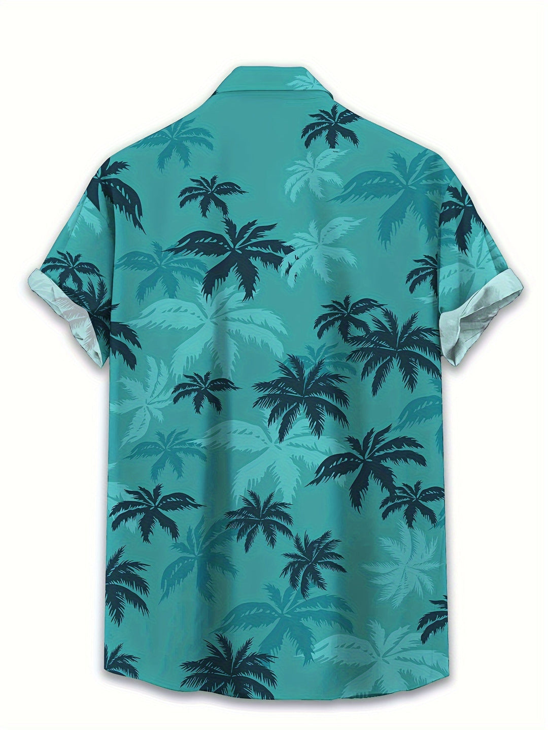 Relaxed fit men's tropical palm tree print short sleeve shirt, perfect for casual summer fashion.