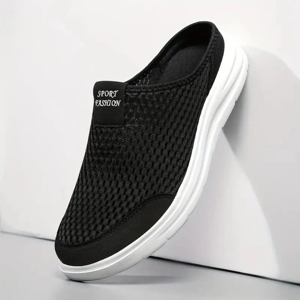 Lightweight men's slip-on sandals with arch support, perfect for beach, outdoor walking, & vacation comfort.