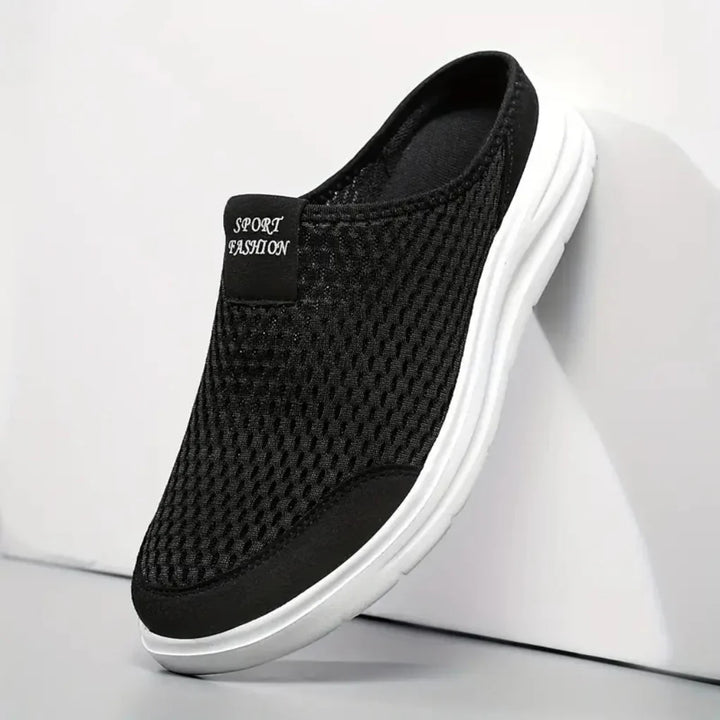 Lightweight men's slip-on sandals with arch support, perfect for beach, outdoor walking, & vacation comfort.