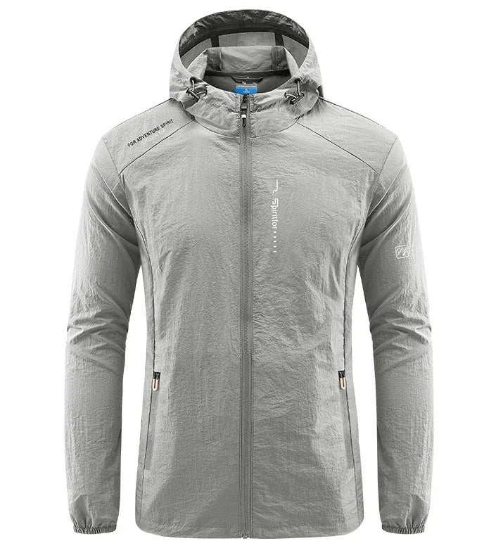 Stylish men's hooded casual outerwear, perfect lightweight spring/summer jacket for everyday fashion.