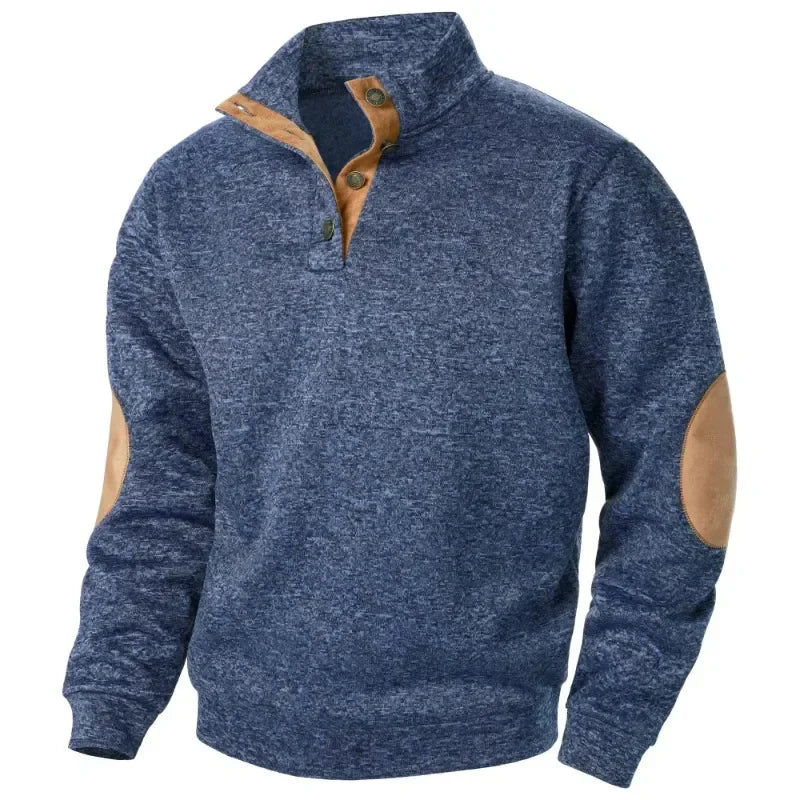 Men's V-neck sweatshirt, a versatile long-sleeve layering top for modern casual and athletic wear.