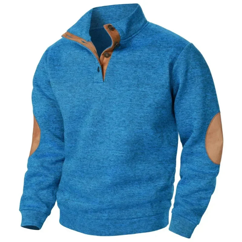 Men's casual V-neck sweatshirt, long sleeve, offering comfort and modern style for versatile everyday wear.
