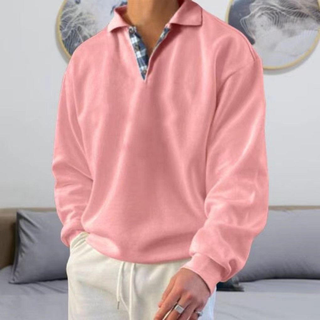 Men's long sleeve polo sweater in a modern, versatile design. Comfortable, breathable, and stylish for everyday casual wear.