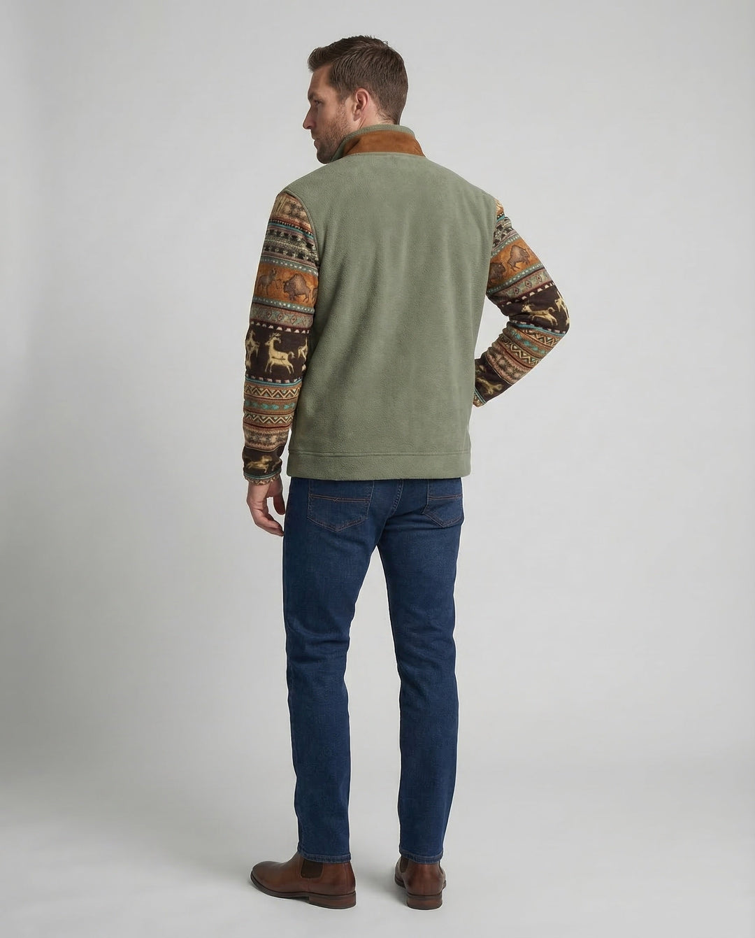 Durable men's outdoor jacket, ideal travel gear for warmth, comfort, and versatile layering.