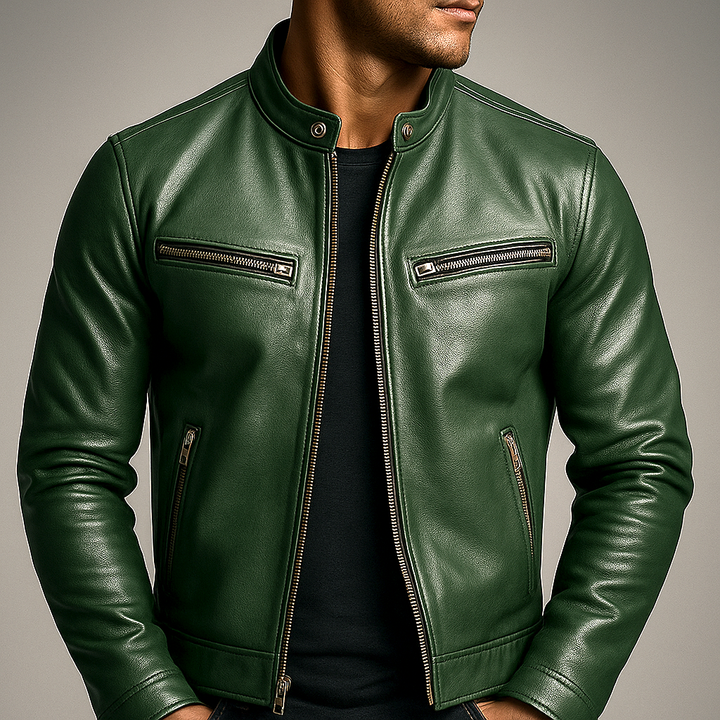 Men's vintage bomber jacket, classic design, timeless style for everyday casual wear.