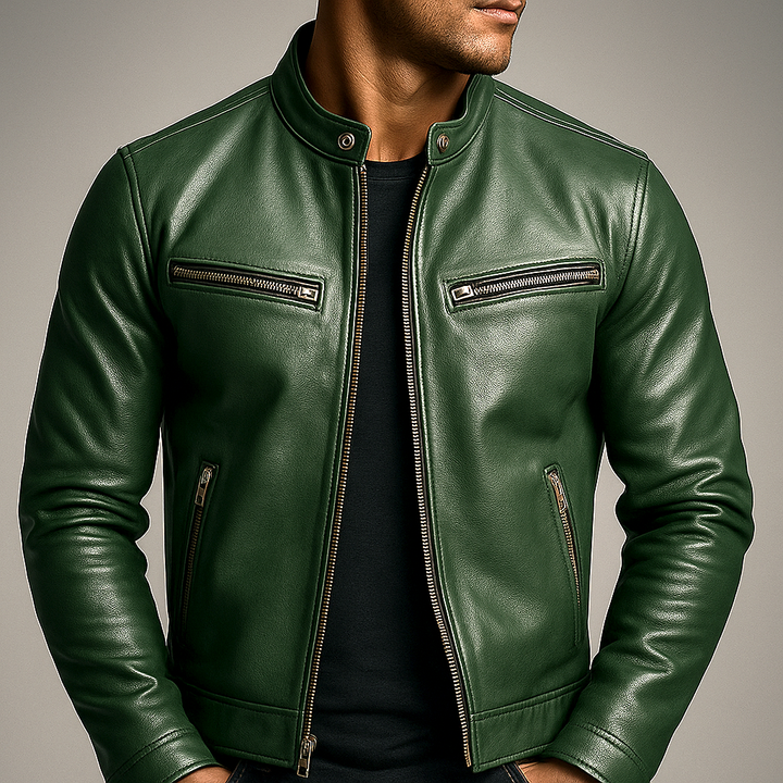 Men's vintage bomber jacket, classic design, timeless style for everyday casual wear.