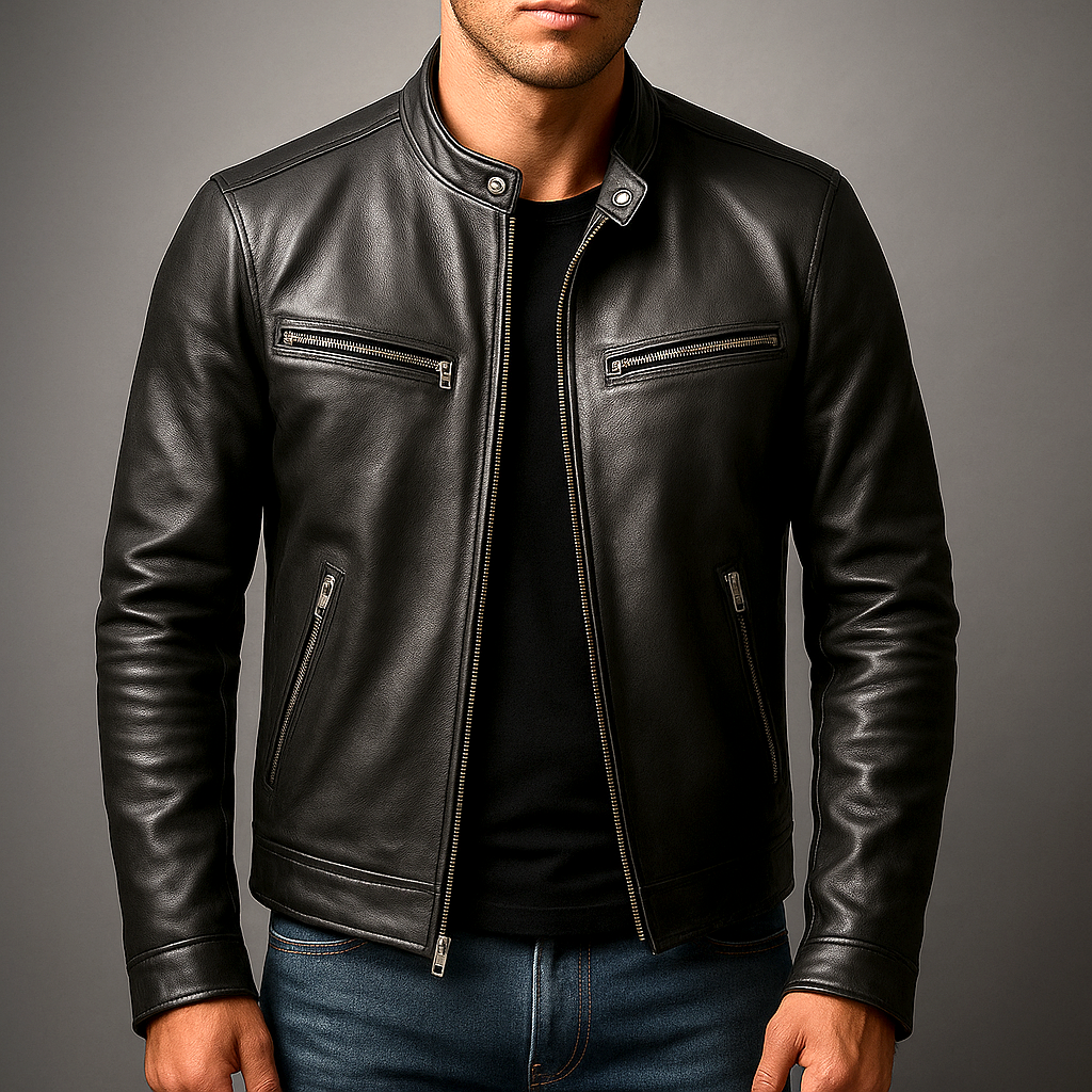 Stylish men's vintage bomber jacket. Comfortable outerwear perfect for fall and spring fashion.