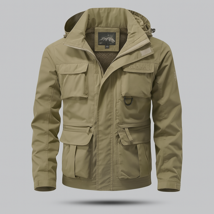 All-weather men's waterproof tactical jacket. Durable military-style outerwear for winter, autumn & spring.
