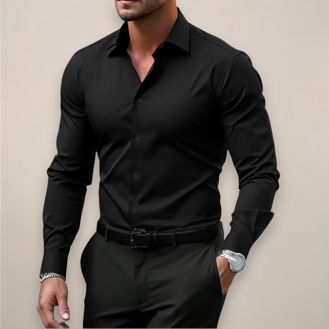 William men's long sleeve smart shirt. Versatile collared button-up for sharp business, formal & smart casual fashion.