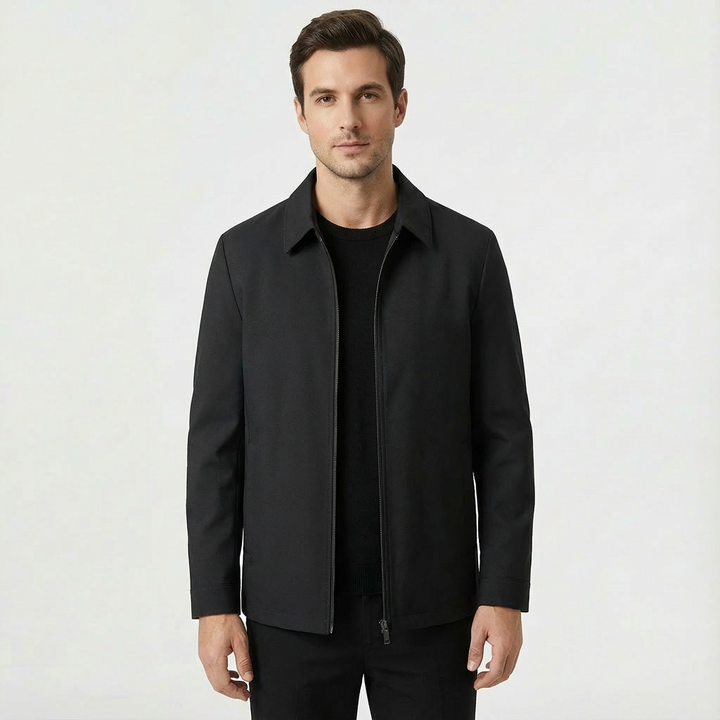Men's windproof Harrington jacket with a stylish zip-front, ideal for casual outerwear & transitional weather.