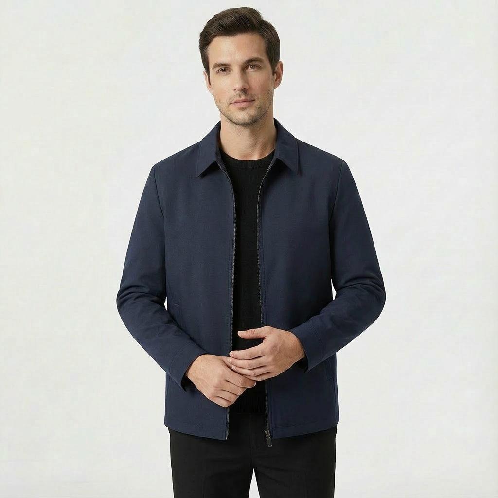 Stylish men's windproof Harrington jacket for smart casual, everyday outerwear & spring fashion comfort.