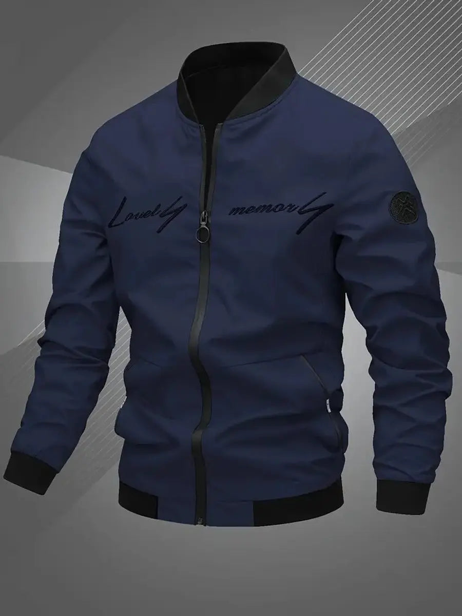 Versatile men's lightweight bomber jacket, essential outerwear for spring & fall seasons.