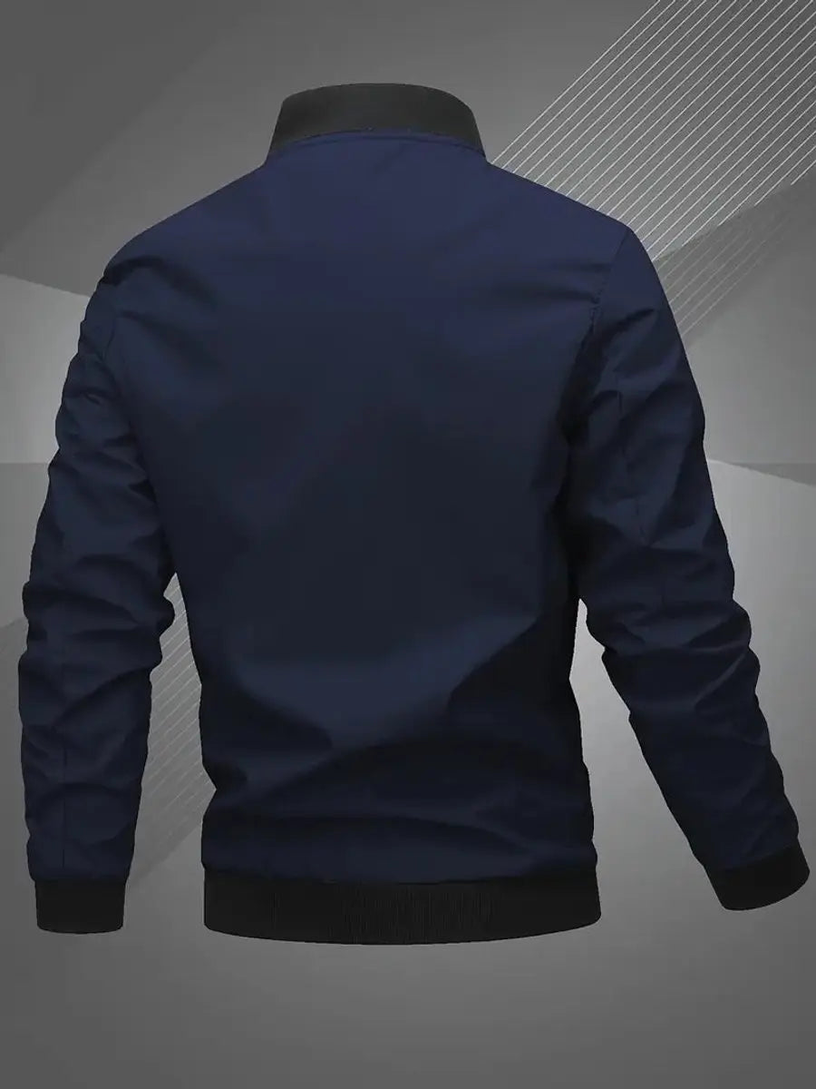 Men's casual zip-up bomber jacket designed for everyday comfort and modern style.