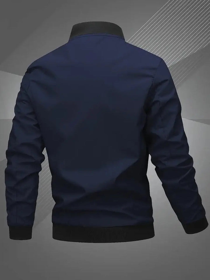 Men's casual zip-up bomber jacket designed for everyday comfort and modern style.