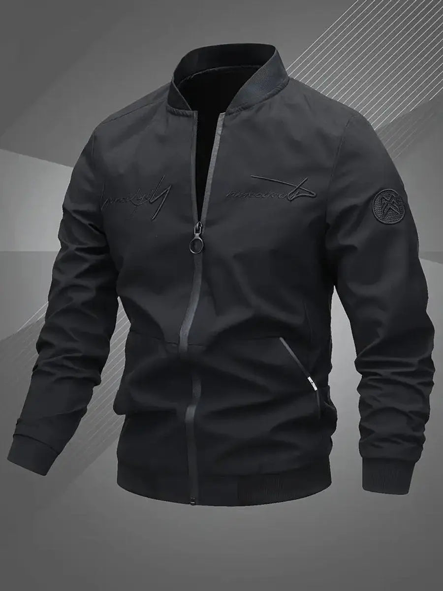 Stylish men's lightweight bomber jacket, versatile outerwear for spring fashion.