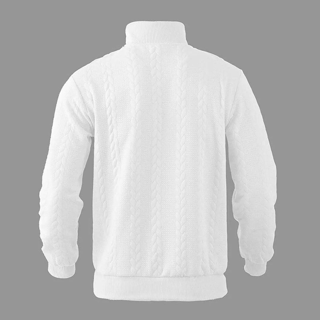 Men's versatile cable knit quarter-zip. Smart style pullover, perfect for cold weather & various casual looks.