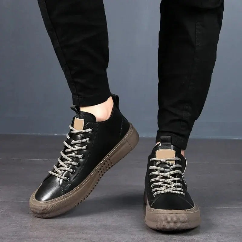 Classic men's white canvas high-top shoes. Comfortable lace-up trainers for casual, everyday wear & athletic style.