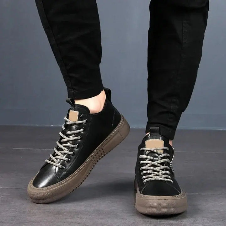 Classic men's white canvas high-top shoes. Comfortable lace-up trainers for casual, everyday wear & athletic style.