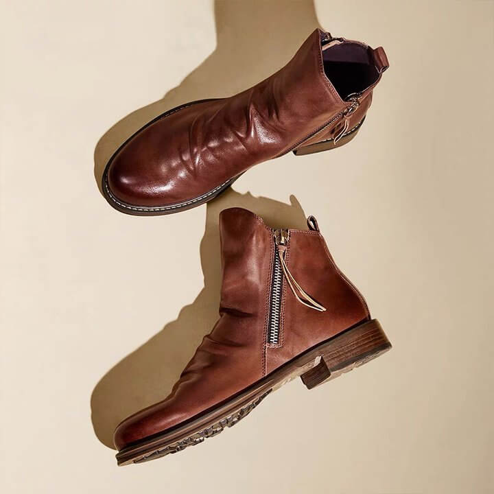 Stylish men's pointed toe casual boots with a chunky heel. Durable & comfortable elegant footwear.