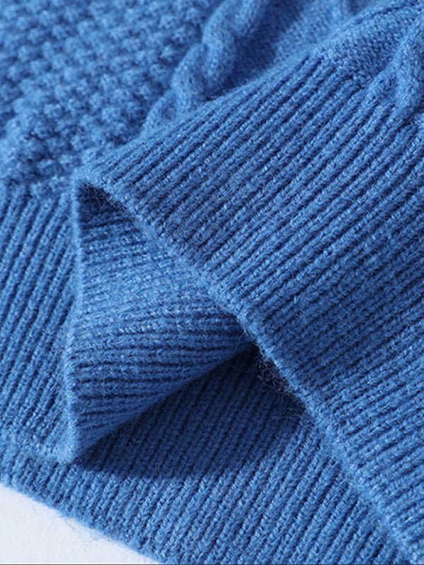 Stylish men's classic cable knit crew neck sweater. Versatile for winter fashion & casual outings.