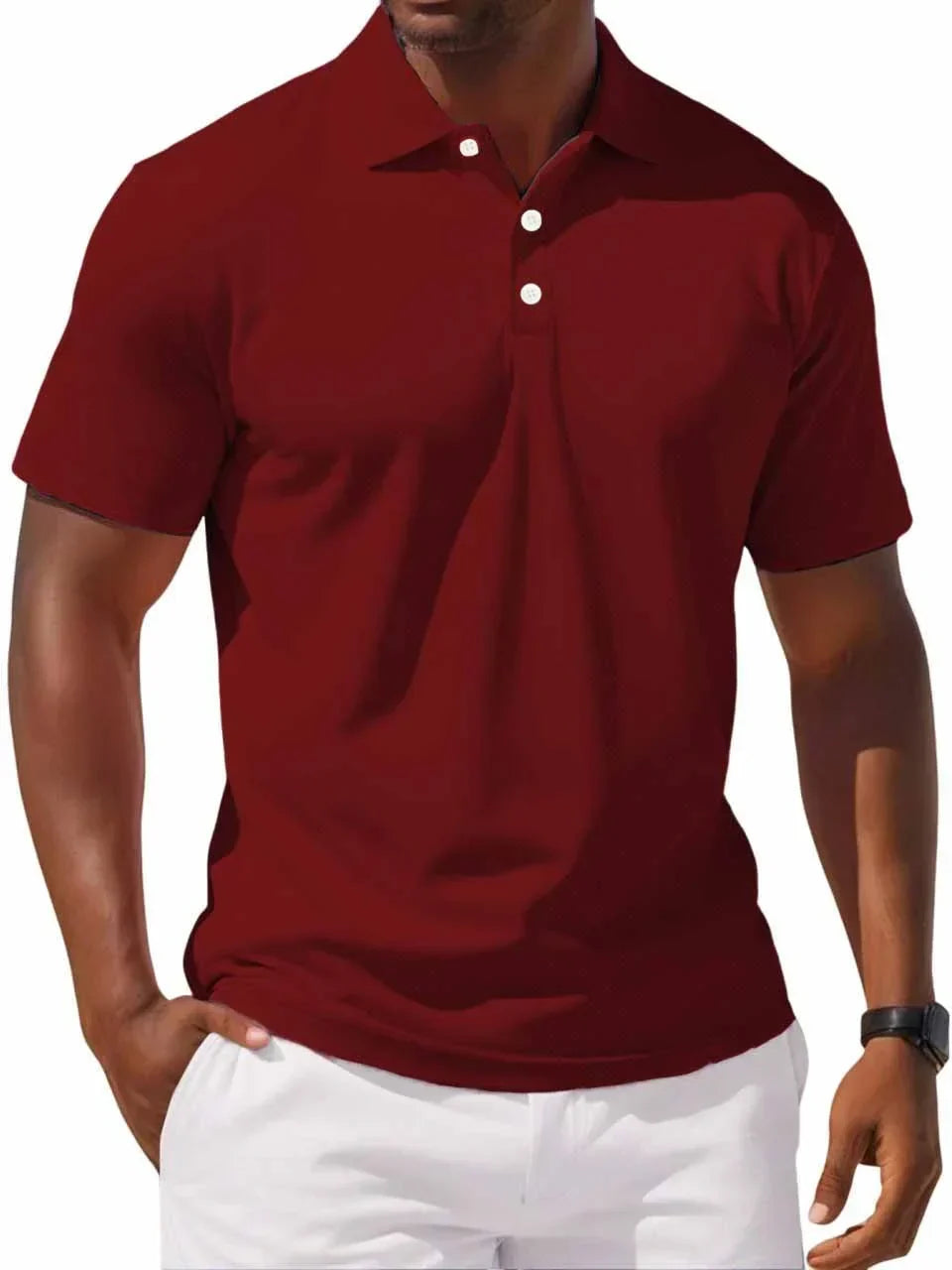 "Men's Classic Cotton Polo Shirt in blue, 100% cotton, classic fit, soft breathable fabric, versatile for casual wear."