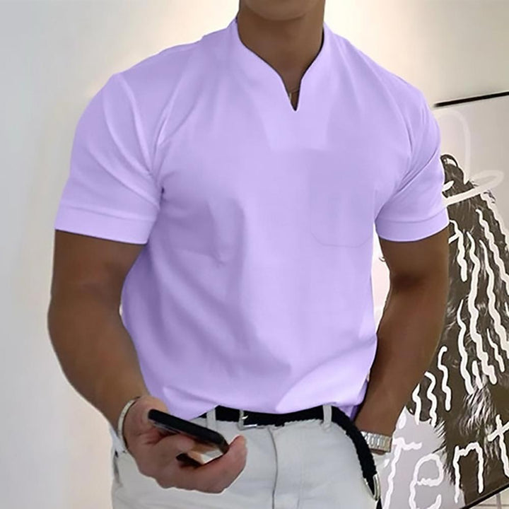 "Men's elegant casual polo shirt, timeless design, showcasing a refined style in a versatile and comfortable fit."