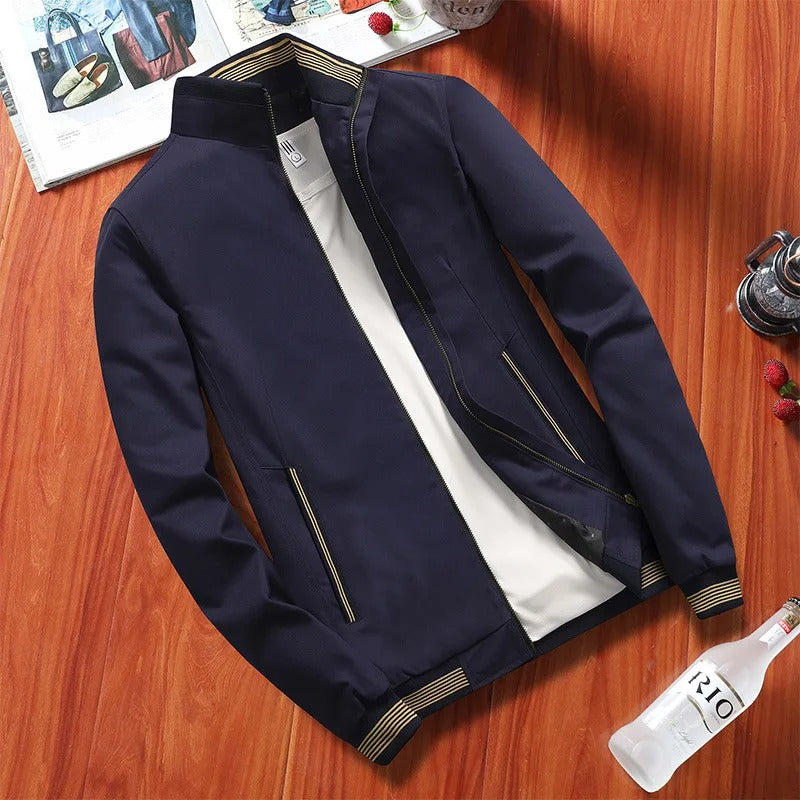 "Men's Konstantin lightweight jacket, water and wind resistant, stylish design, zip closure, perfect for fall weather."
