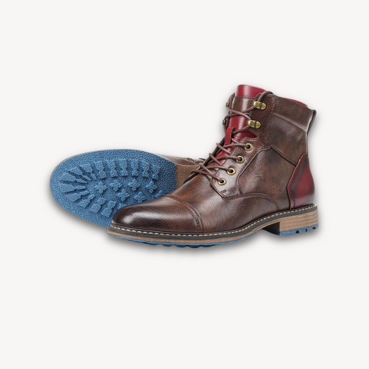 Men's leather ankle boots, stylish and durable, with cushioned insoles and slip-resistant soles in classic black and brown.