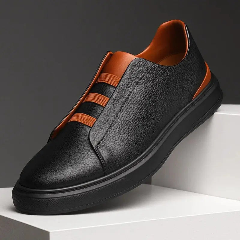 Effortless men's slip-on casual shoes featuring loop lacing, designed for ultimate comfort & easy wear.