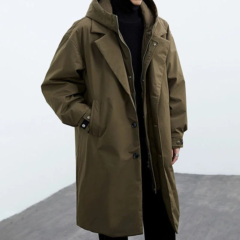 Durable men's winter jacket, water-resistant insulated coat. Elvoria uk20251120, perfect for outdoor use.