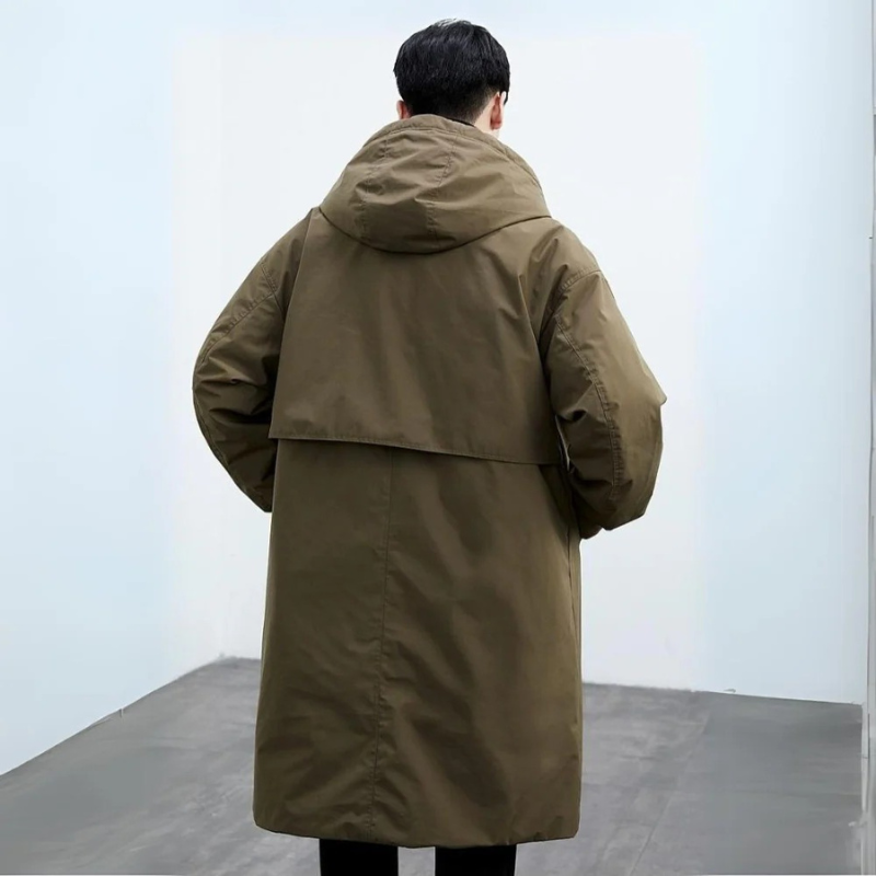 Men's insulated parka, Elvoria uk20251120, with detachable hood & secure closure for cold weather warmth.