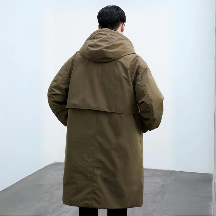 Men's insulated parka, Elvoria uk20251120, with detachable hood & secure closure for cold weather warmth.