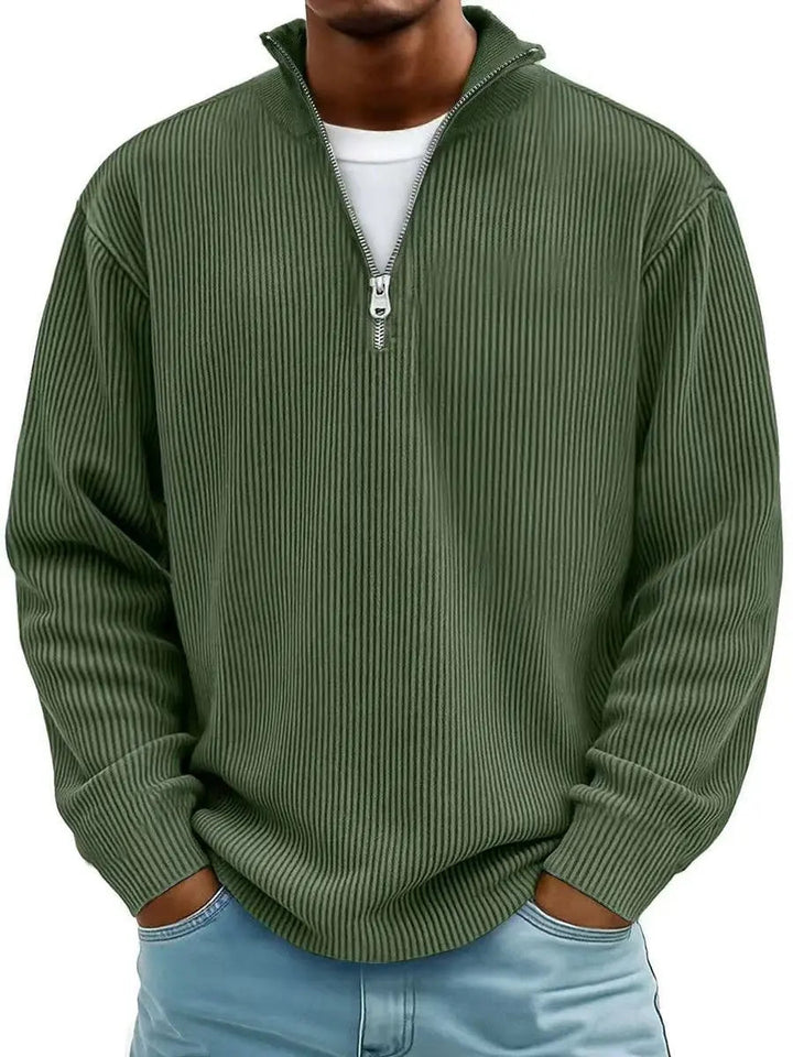 Men's smart casual quarter-zip pullover, a stylish and versatile long-sleeve top for everyday comfort.