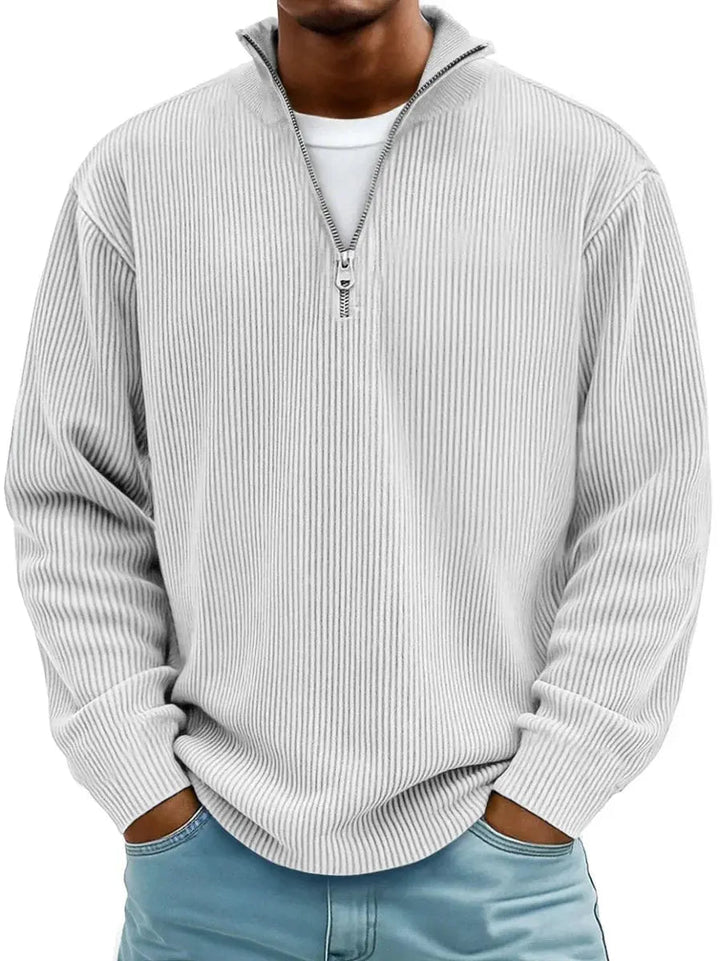 Everyday men's quarter-zip sweater, offering effortless comfort for casual or smart casual occasions.