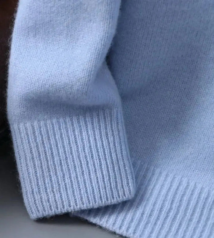 Comfortable men's long sleeve mohair blend knit jumper, a warm crew neck for cooler weather & daily wear.