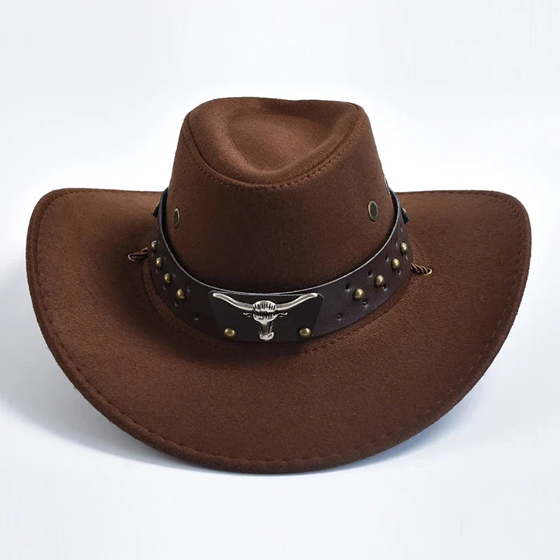 Men's wide brim western cowboy hat, perfect for sun protection and stylish outdoor adventures.
