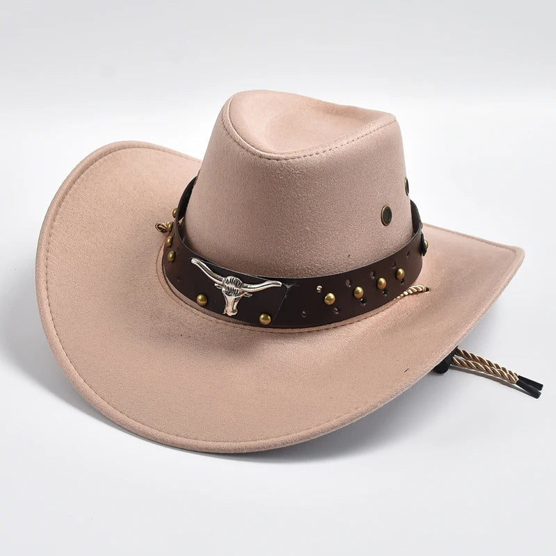 Stylish men's cowboy hat featuring a wide brim, a timeless classic for outdoor wear.