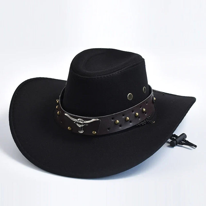 Durable men's wide brim western hat, offering excellent sun protection for all outdoor activities.