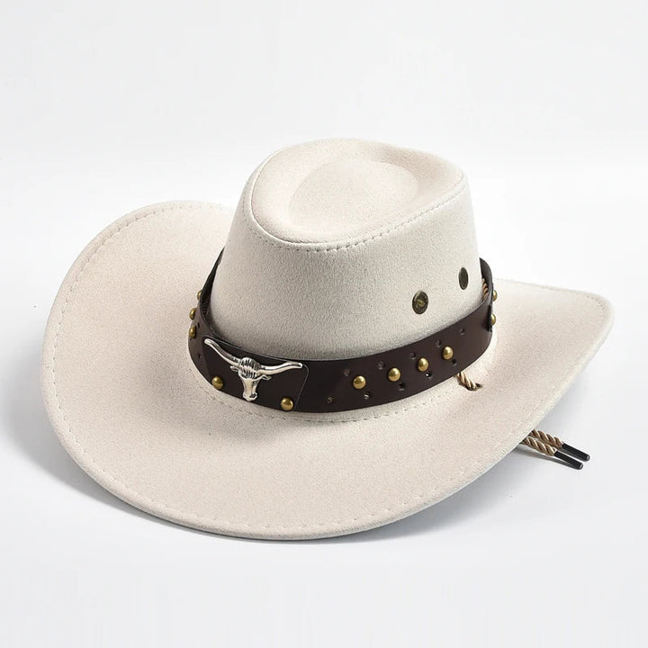 Outdoor-ready men's wide brim western hat, essential for sun protection during summer trips.